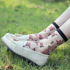 Floral Socks in Transparent Nylon for Cute Style - Cosparty
