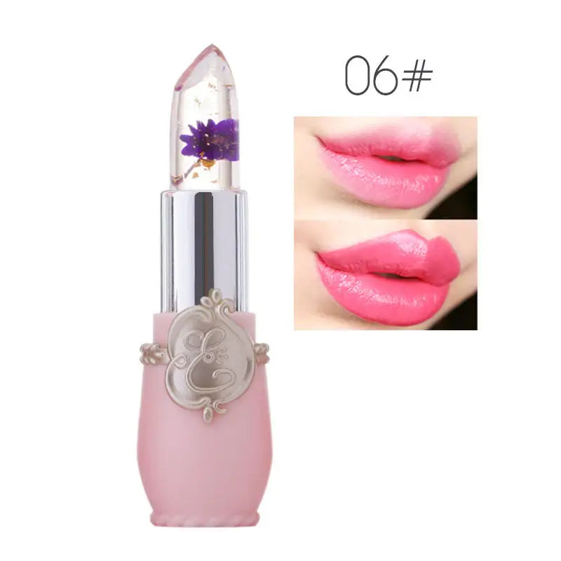 Flower-infused Jelly Lipstick in Pink Princess Casing - 06 Elegant purple - beauty