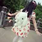 Fluffy Baby Bunny Rabbit Plush Toy Backpack for Kids - backpack