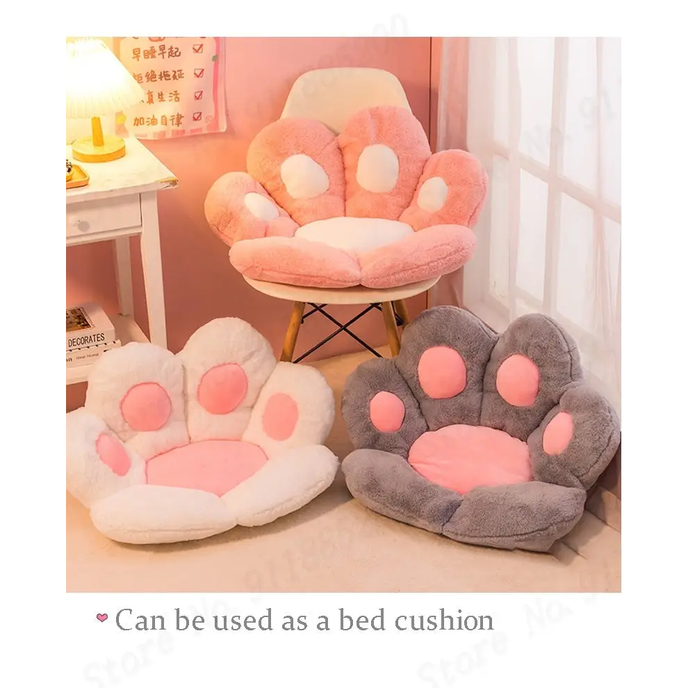 Fluffy Paw Shaped Seat Cushion for Kawaii Bedroom Decor - pillow