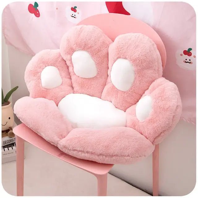 Fluffy Paw Shaped Seat Cushion for Kawaii Bedroom Decor - Cosparty
