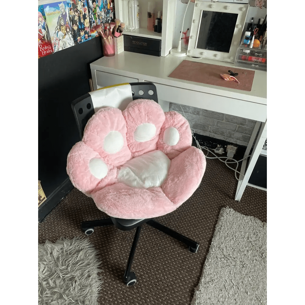 Fluffy Paw Shaped Seat Cushion for Kawaii Bedroom Decor - Cosparty