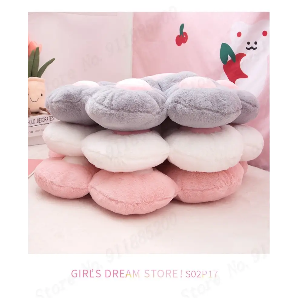 Fluffy Paw Shaped Seat Cushion for Kawaii Bedroom Decor - pillow