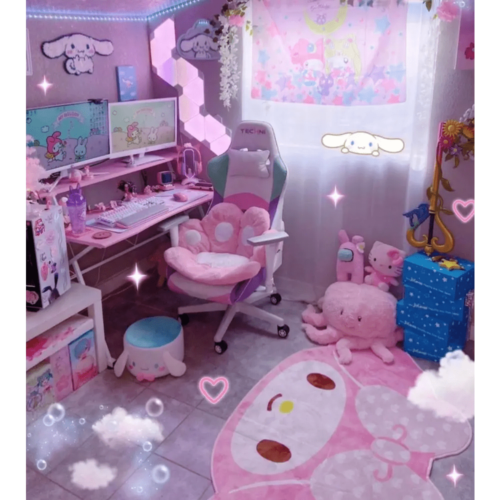 Fluffy Paw Shaped Seat Cushion for Kawaii Bedroom Decor - Cosparty