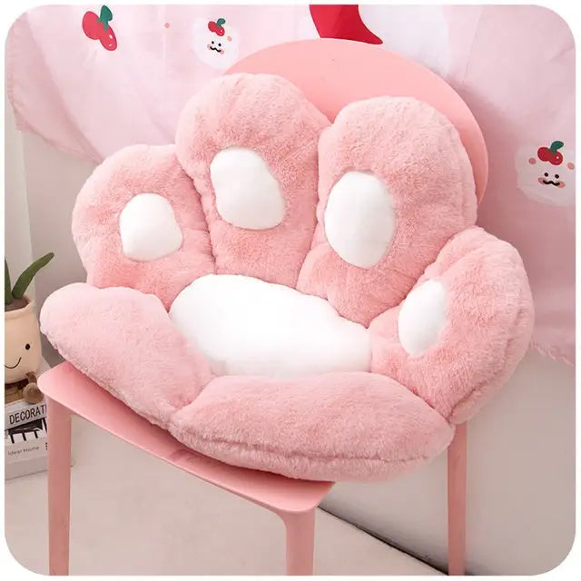 Fluffy Paw Shaped Seat Cushion for Kawaii Bedroom Decor - pillow