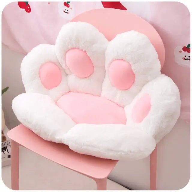 Fluffy Paw Shaped Seat Cushion for Kawaii Bedroom Decor - Cosparty