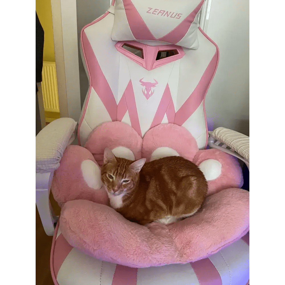 Fluffy Paw Shaped Seat Cushion for Kawaii Bedroom Decor - Cosparty