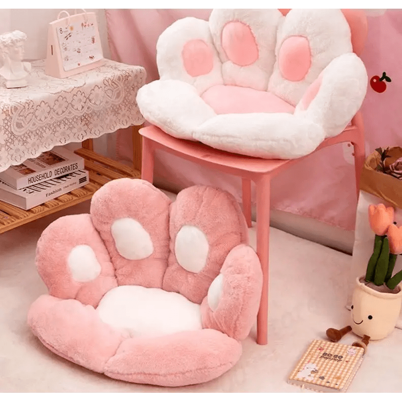Fluffy Paw Shaped Seat Cushion for Kawaii Bedroom Decor - Cosparty