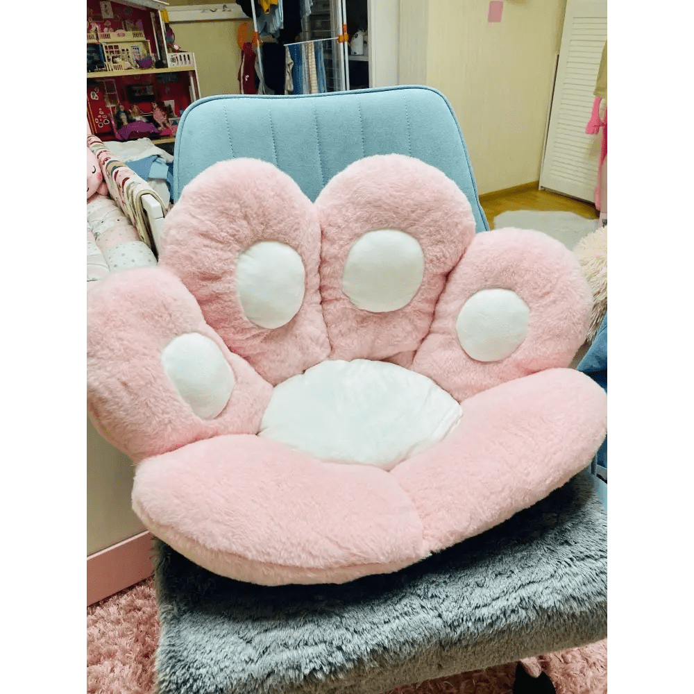 Fluffy Paw Shaped Seat Cushion for Kawaii Bedroom Decor - Cosparty
