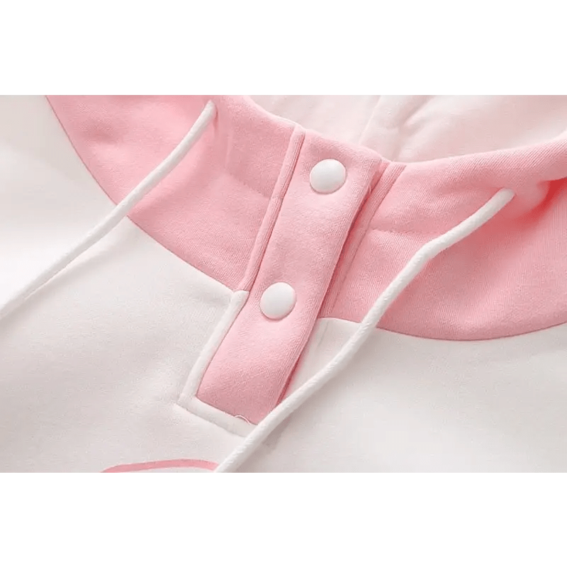 Foodie Bunny Hoodie in Pastel Color Block Style - Cosparty