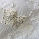 French Floral Embroidered Bustier Camisole in New Condition - crop top