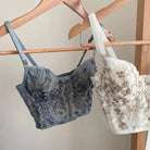 French Floral Embroidered Bustier Camisole in New Condition - crop top