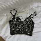 French Floral Embroidered Bustier Camisole in New Condition - crop top