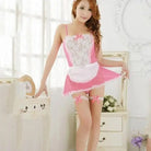 French Maid Inspired Lacy Adult Onesie with Bows and Ruffles - Cosparty