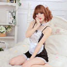 French Maid Inspired Lacy Adult Onesie with Bows and Ruffles - Cosparty
