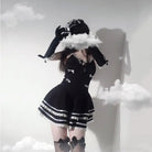 French Maid Lace Ruffle Dress with Matching Gloves - Cosparty