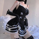 French Maid Lace Ruffle Dress with Matching Gloves - Cosparty
