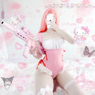 Frilly Pink Maid Onesie with Open - Crotch Romper Design - Cosparty