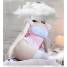 Frilly Pink Maid Onesie with Open - Crotch Romper Design - Cosparty