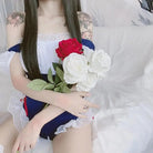 Frilly Pink Maid Onesie with Open - Crotch Romper Design - Cosparty