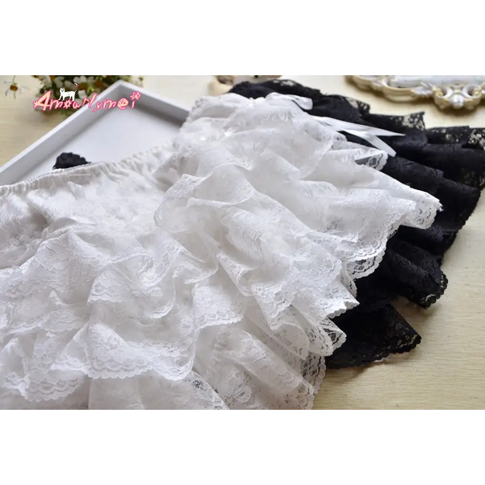 Frilly Ruffled Bloomer Shorts in Black or White - Shorts