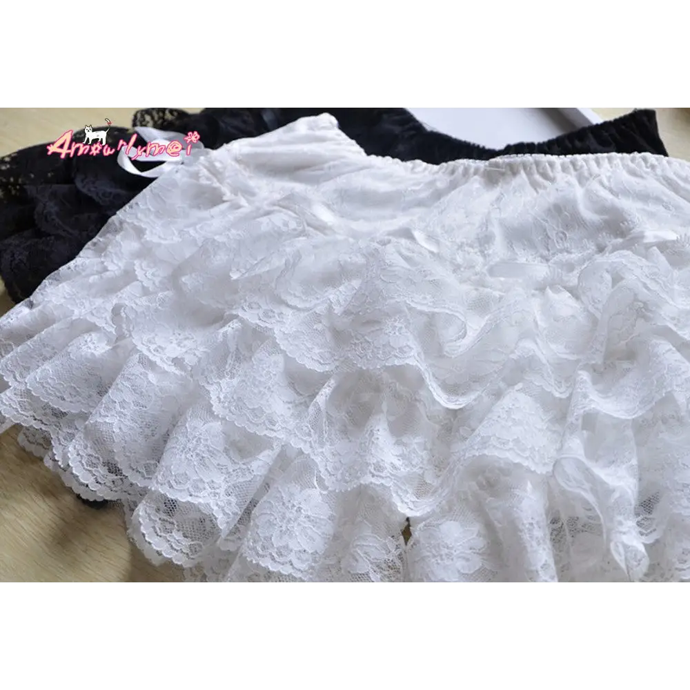 Frilly Ruffled Bloomer Shorts in Black or White - Shorts