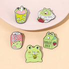 Froggy Juice Enamel Pins for Frog Lovers in Kawaii Style - enamel pin