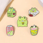 Froggy Juice Enamel Pins for Frog Lovers in Kawaii Style - Cosparty