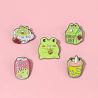 Froggy Juice Enamel Pins for Frog Lovers in Kawaii Style - Cosparty