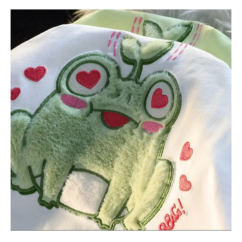 Froggy Love Fluffy Tee for Ultimate Kawaii Cuteness and Comfort - shirt