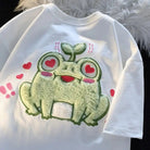 Froggy Love Fluffy Tee for Ultimate Kawaii Cuteness and Comfort - Cosparty