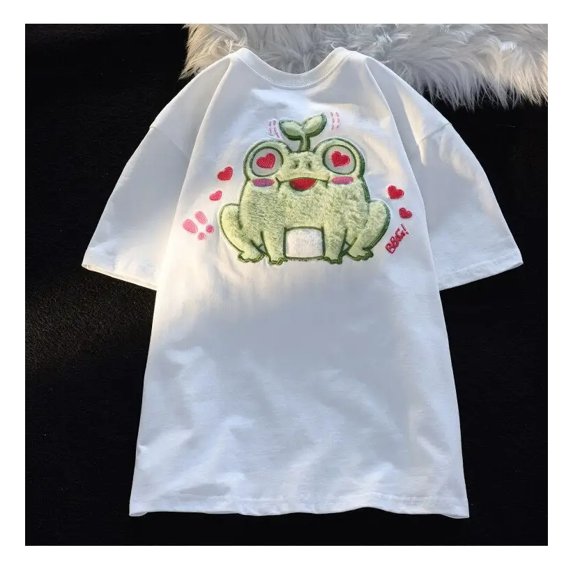 Froggy Love Fluffy Tee for Ultimate Kawaii Cuteness and Comfort - shirt