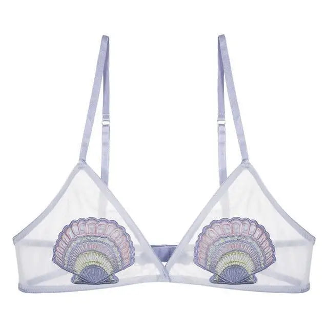 Cute Seashell Shell Transparent Clear Bralette Bra  Fruit Kawaii Lingerie