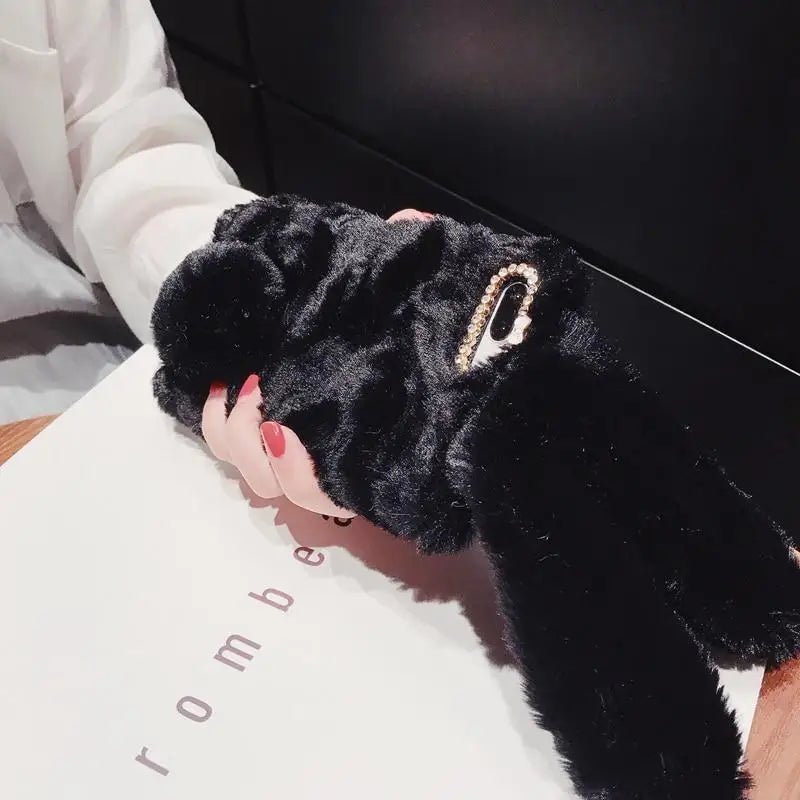 Furry 3D Bunny Ear Phone Cases for Stylish Protection - Cosparty