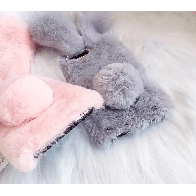 Furry 3D Bunny Ear Phone Cases for Stylish Protection - Cosparty