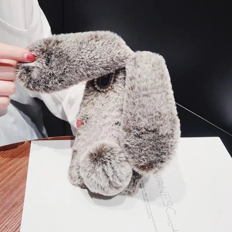 Furry 3D Bunny Ear Phone Cases for Stylish Protection - Cosparty