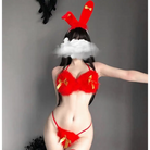 Holiday Fur Lingerie Set - Without Stockings - chrismas, christmas, holiday, mrs clause, santa