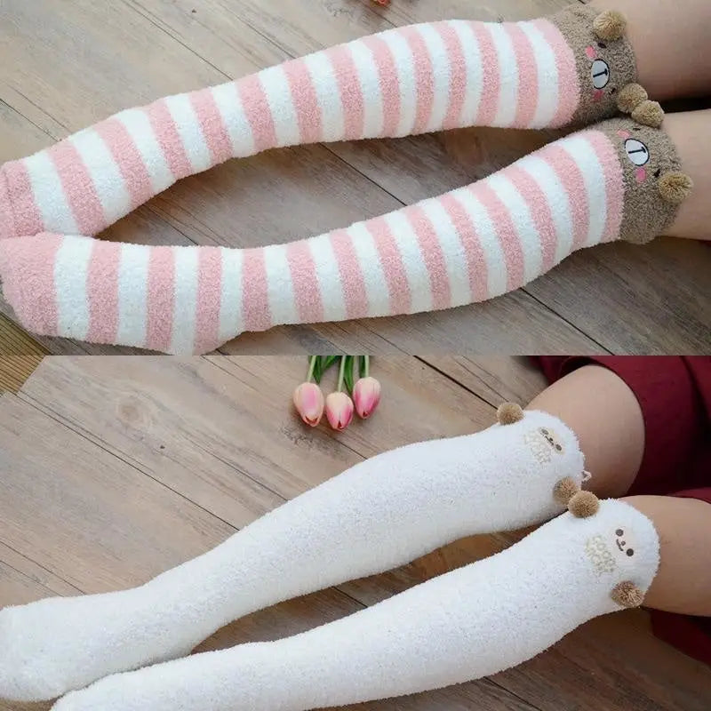 Furry Thigh High Socks for Cozy Comfort and Style - Socks