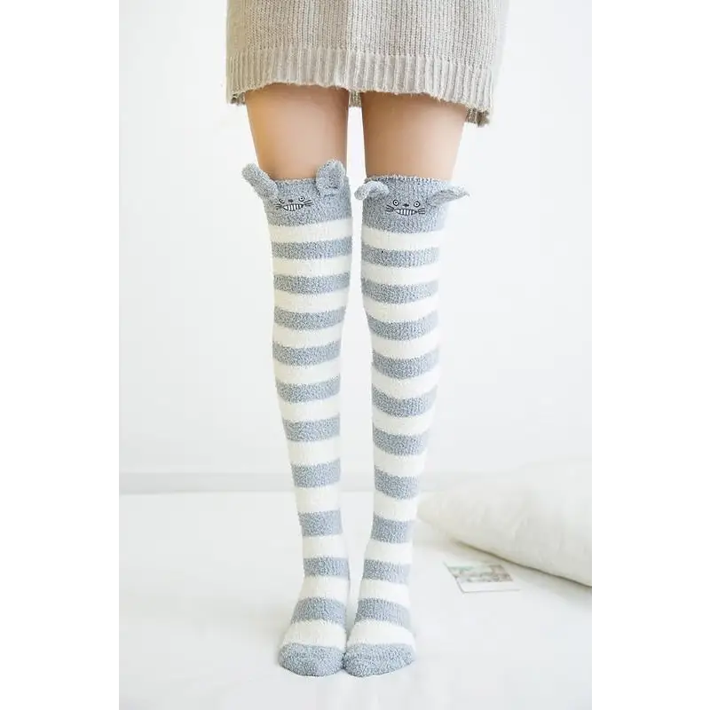 Furry Thigh High Socks for Cozy Comfort and Style - Socks