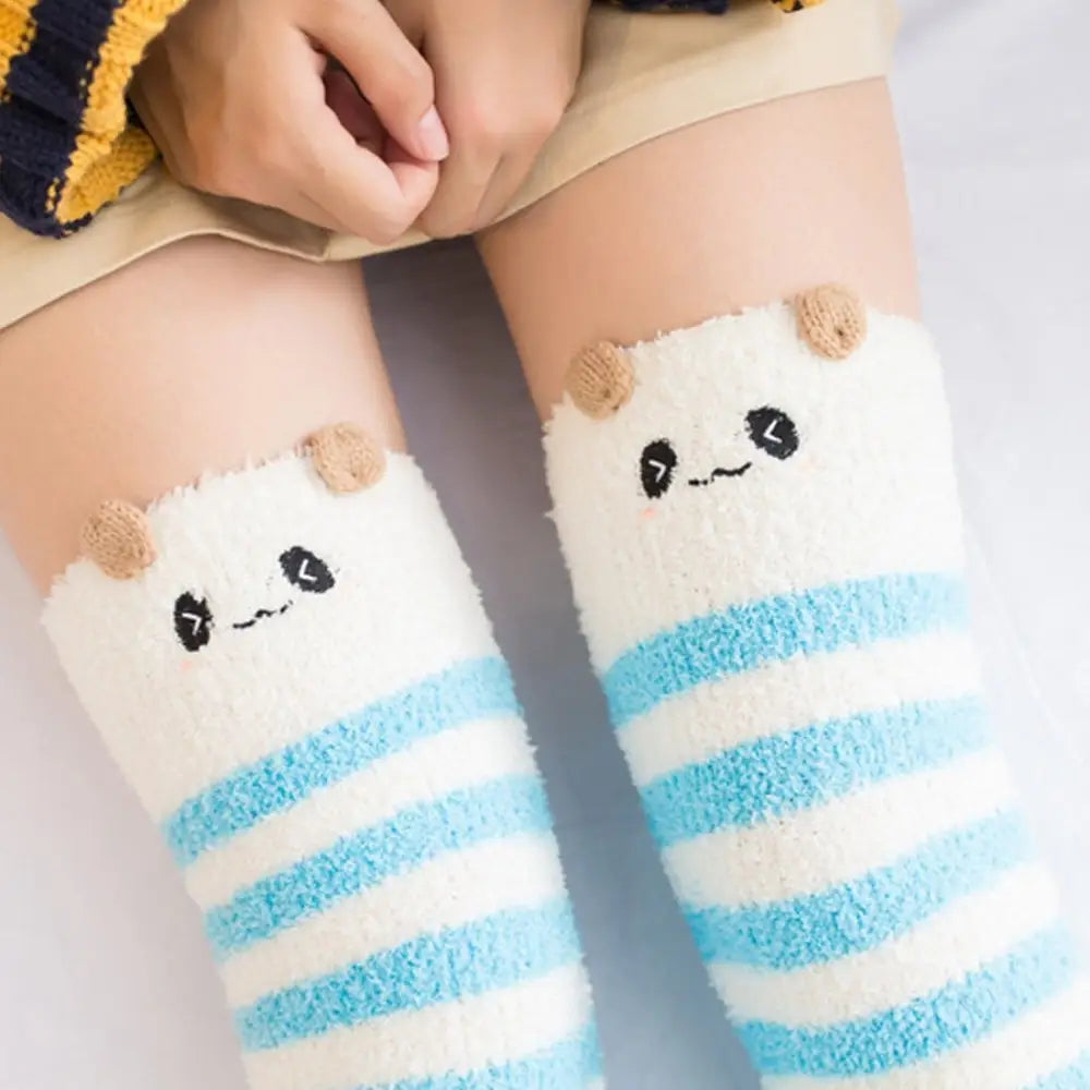 Kawaii Plush Socks Thigh Highs Tall Leg Warmers Fuzzy Warm DDLG Little Space Age Regression CGL  by Cosparty