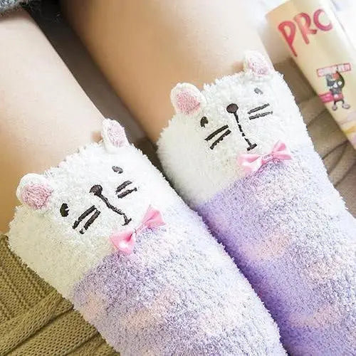 Furry Thigh High Socks for Cozy Comfort and Style - Socks