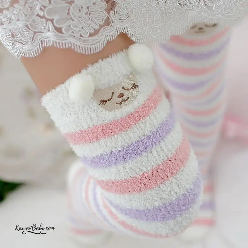 Furry Thigh High Socks for Cozy Comfort and Style - Socks