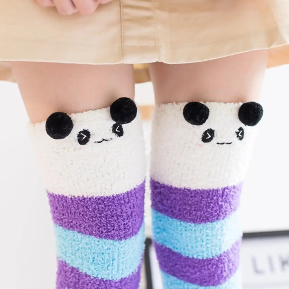 Furry Thigh High Socks for Cozy Comfort and Style - Socks