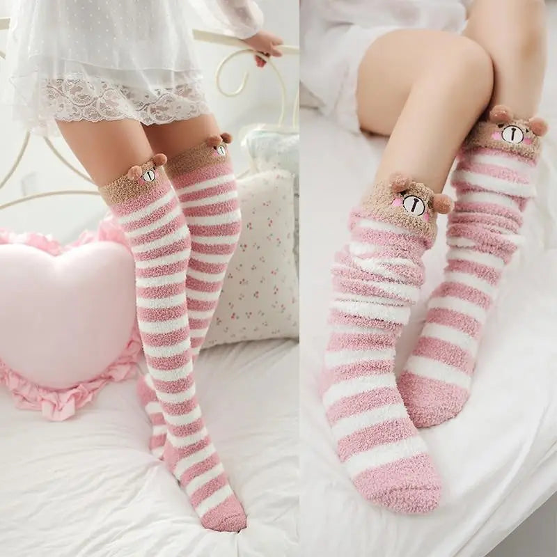 Furry Thigh High Socks for Cozy Comfort and Style - Socks