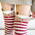 Furry Thigh High Stockings for Cozy Christmas Comfort - socks