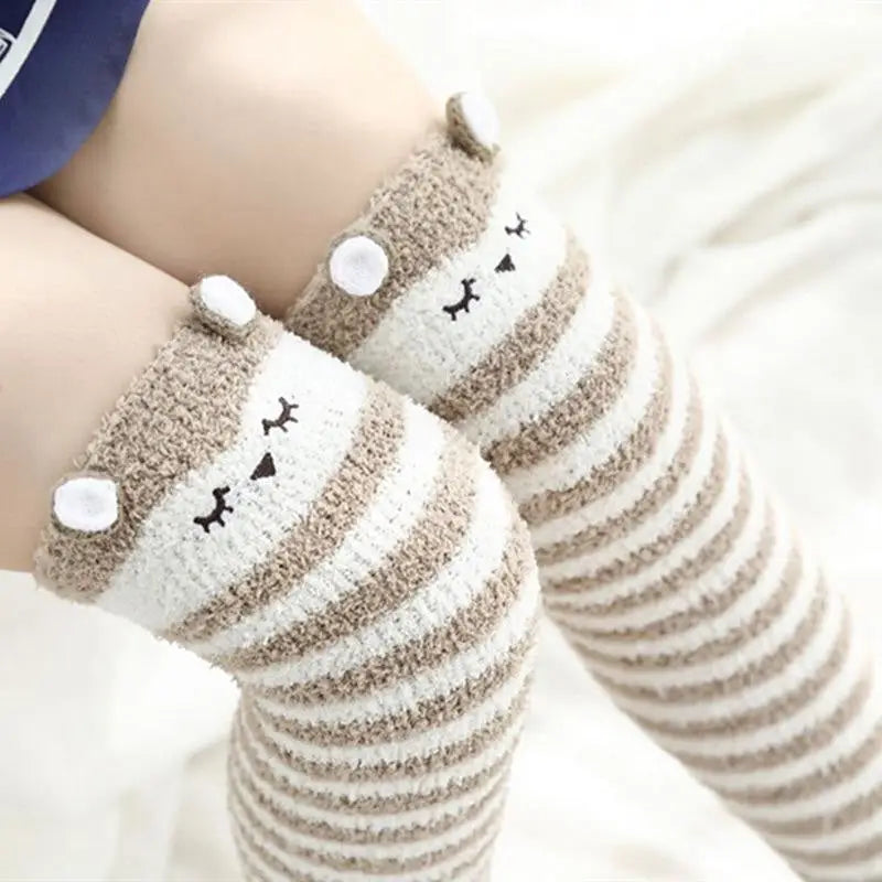 Furry Thigh High Stockings for Cozy Comfort and Warmth - socks