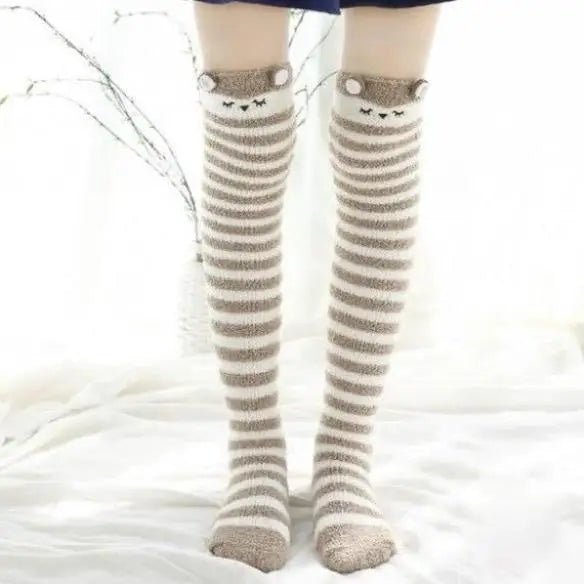 Furry Thigh High Stockings for Cozy Comfort and Warmth - socks