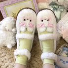 Fuzzy Bear Inspired Maryjane Shoes with Fluffy Faux-Fur and Ribbons - shoes