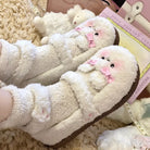 Fuzzy Bear Inspired Maryjane Shoes with Fluffy Faux-Fur and Ribbons - shoes