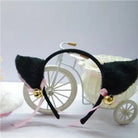 Fuzzy Kitty Cat Ear Headband with Bells and Ribbon - Cosparty